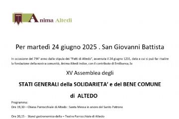 XV Assemblea degli Stati Generali della Solidariet&#224;’ e del Bene Comune di Altedo